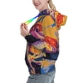 thumbnail image 2 of Fotbe Colorful Gecko Jungle Art Pattern Womens Long Sleeve Hoodie, Pullover Hooded Sweatshirt, Kangaroo Pocket Hoodie with Eye-catching Drawstrings-XX-Large, 2 of 7
