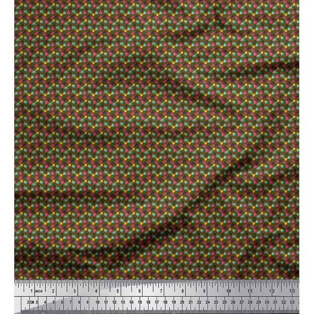 Soimoi Cotton Voile Fabric Arrow,Triangle & Heart Small Print Fabric by The Yard 42 Inch Wide
