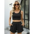 thumbnail image 2 of Two Piece Summer Outfits 2 Piece Sets Sleeveless Matching Lounge Crop Top High Waisted Short, 2 of 4