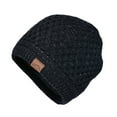 thumbnail image 5 of sunsanly Women Hat Knitted Thick with Ponytail Hole Solid Color Keep Warm Beanie Elastic Ear Protection Outdoor Camping Travel Skating Headwear, 5 of 8