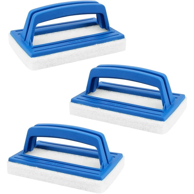 WideSmart Juego de limpieza de piscina de 3 piezas, cepillos de esponja para piscina, cepillo de esponja, línea de agua, cepillo de limpieza de piscina, cepillo de plástico para limpiar la pared de