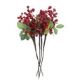 thumbnail image 4 of ROMANSENTIAL 5Pcs Red Artificial Berries PVC Picks for Christmas Flower Basket Decor, 4 of 8
