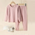 thumbnail image 2 of LIaqionyy Toddler Pajamas Sets Boys Girls Thermal Underwear Set Unisex Kids Long Sleeve Tops and Pants Fleece Warm Sleepwear Sets 2-13Y, 2 of 3