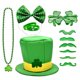 thumbnail image 5 of 1 juego de collar de cuentas para fiesta, bigote, gafas de trébol, pulsera de regalo, sombrero de pajarita de trébol, suministros para fiesta del Día de San Patricio, accesorios de decoración para f, 5 of 5