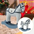 thumbnail image 6 of Christmas Rocking Horse Plush Toy Wooden Base Soft Festive Decor Ideal for Toddlers Holiday Nursery Shelf Display, 6 of 9