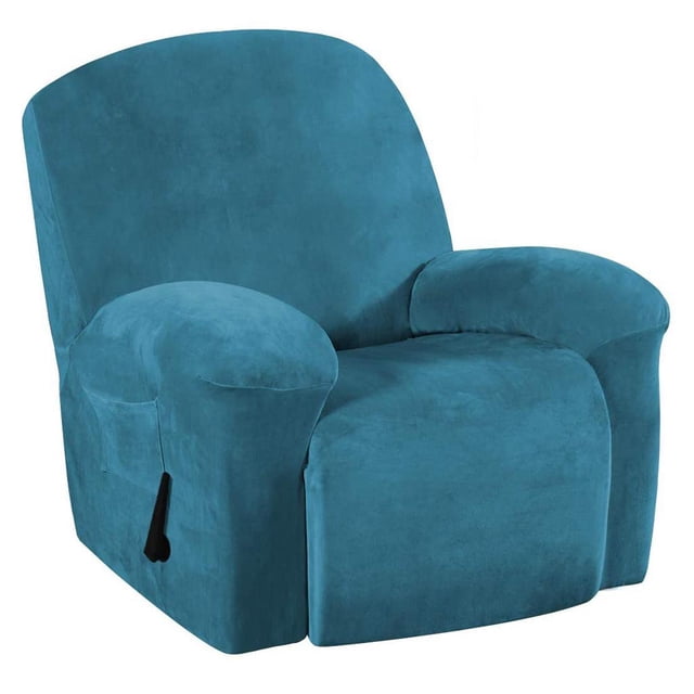 1 Piece Design Recliner Couch Chair Cover Protector Elastic Arm Sofa Slipcover Blue