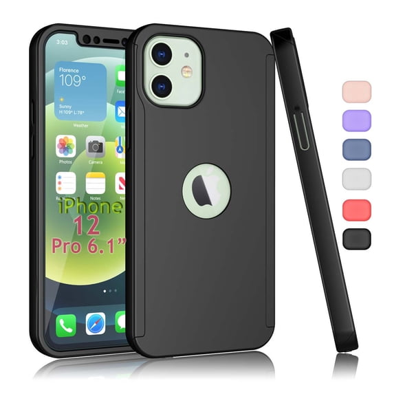 iPhone 12 Pro Case, iPhone 12 Pro 6.1" Cases, Tekcoo iPhone 12 Pro 2020 Ultra Thin Full Body Coverage Protection Scratch Proof Hard Slim Hybrid Cover Shell With Tempered Glass Screen Protector Skin