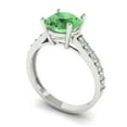 thumbnail image 2 of Solitaire with Accents Engagement Ring for Women - 2.3ct Simulated Green Diamond in 14K White Gold Promise Ring, 2 of 6