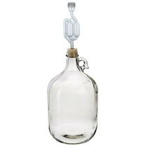 1 Gallon Glass Wine Fermenter-INCLUDES Rubber Stopper and Twin Bubble Airlock