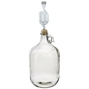1 Gallon Glass Wine Fermenter-INCLUDES Rubber Stopper and Twin Bubble Airlock