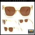 thumbnail image 2 of Womens Classy Thick Temple Plastic Horned Cat Eye Fashion Sunglasses Yellow - Brown, 2 of 7