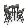 thumbnail image 3 of Noble House Polaris Outdoor 5 Piece 26" Square Wood Bar Set in Dark Gray, 3 of 11
