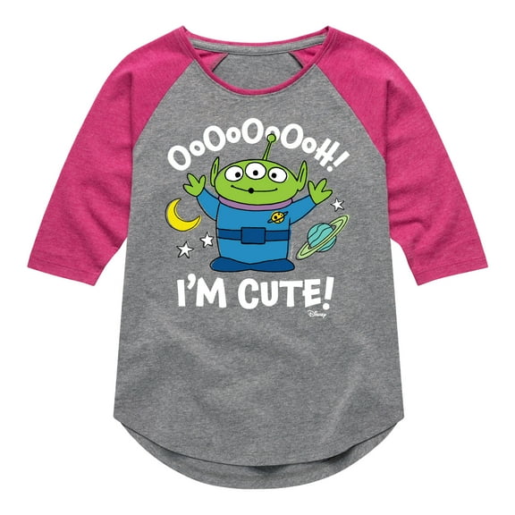 Toy Story - Alien Ooh I'm Cute - Toddler & Youth Girls Raglan Graphic T-Shirt