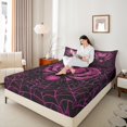 thumbnail image 4 of Feelyou Black Pink Spider Full Size Sheets, Romantic Love Heart Bed Sheets, Dreamy Couple Anniversary Sheet Sets, Microfiber Bedroom Decor, 4 Pieces, 4 of 7