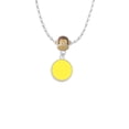 thumbnail image 2 of Delight Jewelry Silvertone Small Yellow Enamel Disc Mia Monkey Charm Necklace, 2 of 4