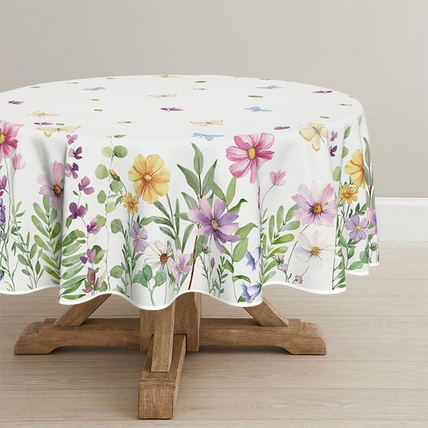 Mantel Horal Daily Spring redondo de poliéster, 152 x 152 cm