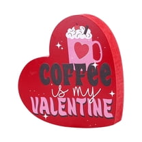 YingYouFu Valentine's Day Wooden Hearts Valentines Decorations Indoor, Wood Heart Decor, Red Valentine Decoration for Home Party Office Shelf Door