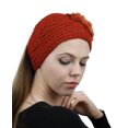 thumbnail image 4 of NYFASHION101 Hand Knitted Furry Flowers Winter Headband Headwrap - NAG324Y, Orange, 4 of 4