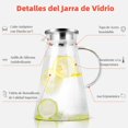 thumbnail image 2 of Jarra de Vidrio de 2 Litros, Jarra de Agua Caliente y Fría con Tapa de Acero Inoxidable y Asa, Jarra de Cristal Modernas para Té, Café, Limonada, Leche, Jugos y Bebidas, con 1 Cepillo de Mango Largo, 2 of 4