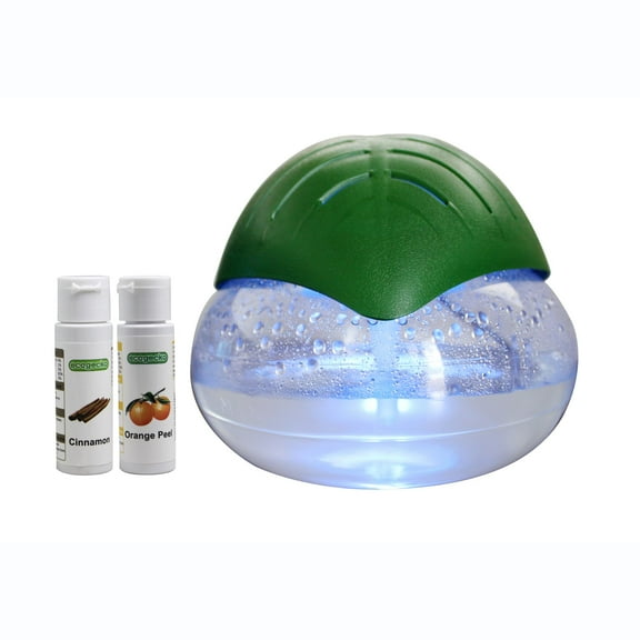 EcoGecko Green Leaf Air Revitalizer, Air Freshener, Room Aromatize, Aromatherapy, Aroma and Essential Oil Diffuser with 30ml Orange Peel and 30ml Cinnamon Oil