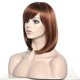 thumbnail image 3 of Peluca bob sintética con flequillo, color marrón claro, para mujer, aspecto natural, fibra resistente al calor., 3 of 5
