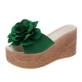 thumbnail image 1 of B91xZ Women Slippers Open Toe Slides Slip On Slippers for Summer,Green 9, 1 of 5