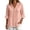 Pink, variant on Womens Tops 3/4 Sleeve V Neck Cotton and Linen Spring Fall Casual Button Up Crop Blouses Sexy Lapel Tops with Pocket Blue,S