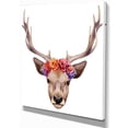 thumbnail image 2 of Designart Portrait de Cerf avec Tête Florale, 2 of 3