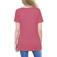 thumbnail image 4 of TEMOFON Womens Tops Trendy Business Short Sleeve T Shirts for Women Loose Fitting Cute Pink Tee V Neck Solid Blouses, 4 of 6