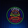 thumbnail image 4 of Handmadetneonsign Burgers Open Neon Sign, Burgers Store Light Wall Art Decor, Mexican Restaurant Wall Decor, 4 of 5
