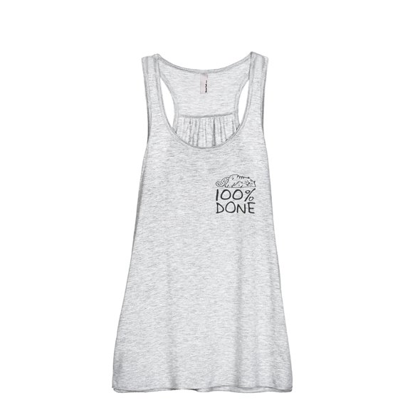Cat Percent Done Women's Fashion Sleeveless Flowy Racerback Workout Yoga Tank Top Sport Grey X-Large