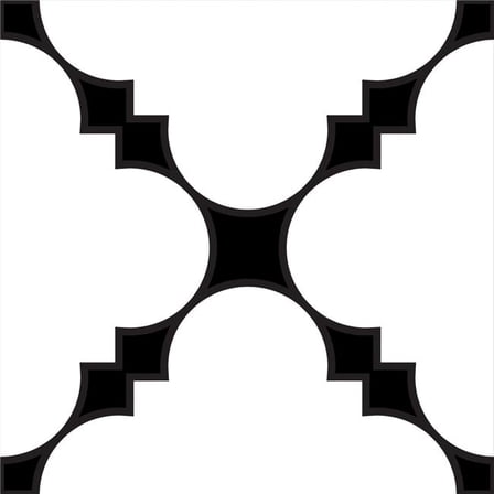 HomeRoots 555908 12 x 12 in. Black & White Tri Peel & Stick Tiles