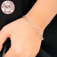 thumbnail image 3 of Genuine S925 Sterling Silver Tennis Chain Link Bracelet Women Fashion Jewelry, 3 of 9