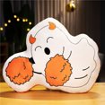 thumbnail image 4 of OCCOA Shaped Soft Throw Pillow with Ghost Pumpkin Skull Prints Fluffys Cushion for Sofa Bed Couch Indoor Autumns Interior Ornament Use, B, 4 of 6