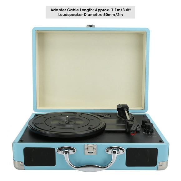 Vintage Suitcase Turntable,100‑240V Vinyl Record Player Record Player Bluetooth Turntable Highly Versatile