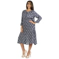 thumbnail image 3 of Bimba Robe Midi Évasée Imprimée pour Femmes en Crêpe de Rayonne Robe d'Été Décontractée, 3 of 7