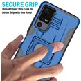 thumbnail image 3 of Case with Clip for Jitterbug Smart4, Nakedcellphone Rugged Ring Grip Cover with Stand and [Belt Hip Holster] for Lively Smart 4 Phone (2023, T608G) - Blue, 3 of 10