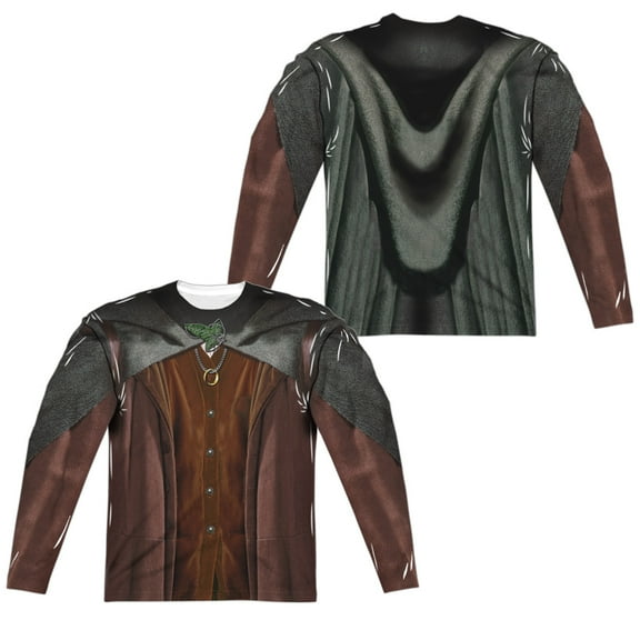 Lord Of The Rings - Frodo Costume (Front/Back Print) - Regular Fit Long Sleeve Shirt - XX-Large