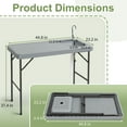 thumbnail image 5 of Ktaxon Portable Folding Table Fish Fillet Hunting Cleaning Cutting Camping Picnic with Sink Faucet, Gray, 5 of 9