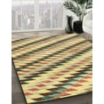 thumbnail image 2 of Ahgly Company Indoor Round Abstract Mustard Yellow Abstract Area Rugs, 4' Round, 2 of 6