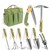 BN-LINK Garden Tool Set, 9 Piece Stainless Steel Rust-Proof Heavy Duty Gardening Tools with Non-Slip Rubber Handle, Durable Garden Tool Bag, Ideal Gardening Gifts for Women and Men