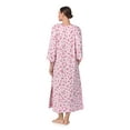 thumbnail image 3 of Aria Women's Brushed Knit 3/4 Sleeve V-Neck Lounger Nightgown with Pockets, Sizes XS to 5X, 3 of 7