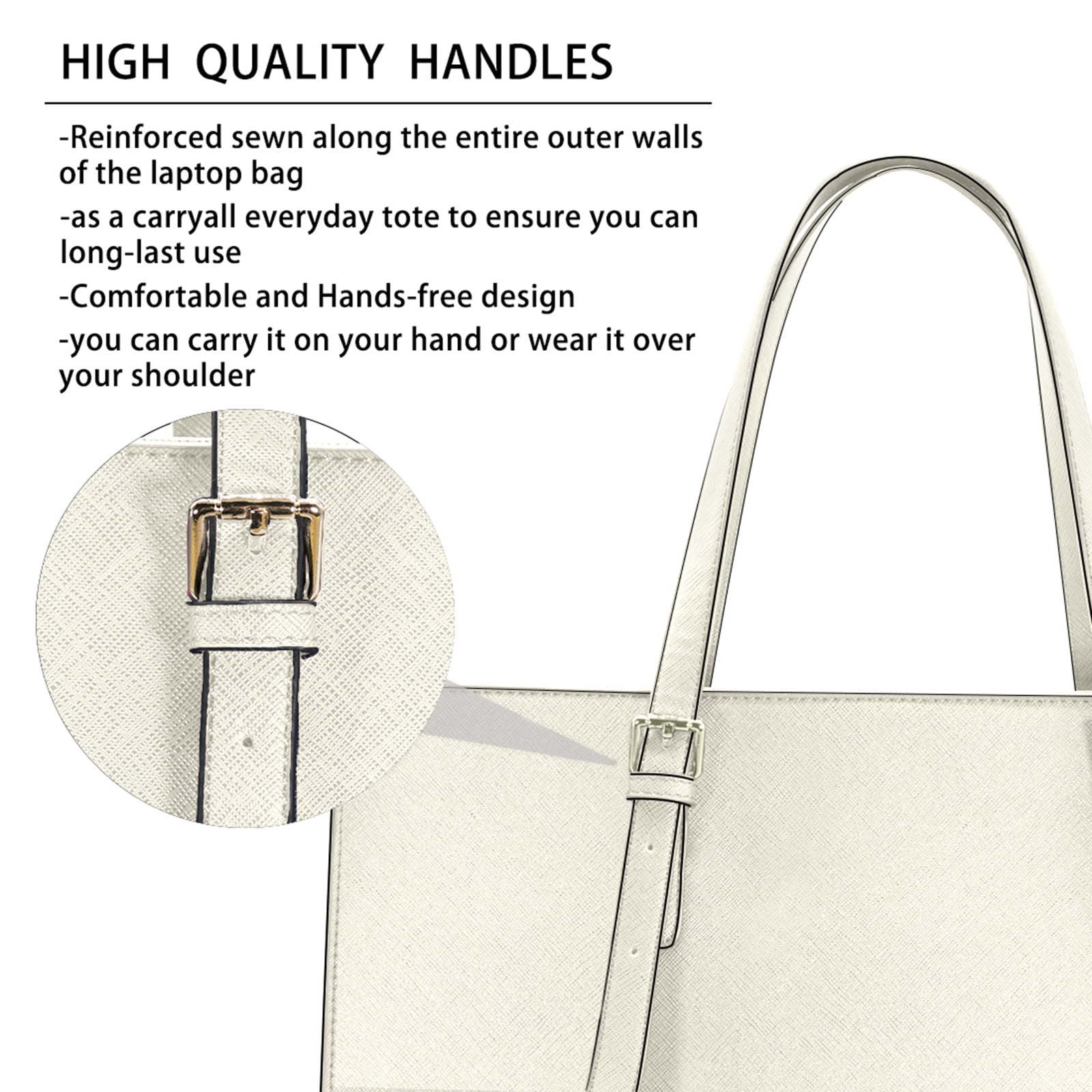 HangBag for Women 15.6 Inch Computer Tote Bag Waterproof Lightweight Leather Business Office Briefcase Large Capacity Handbag Shoulder Bag Professional Office Work Bag