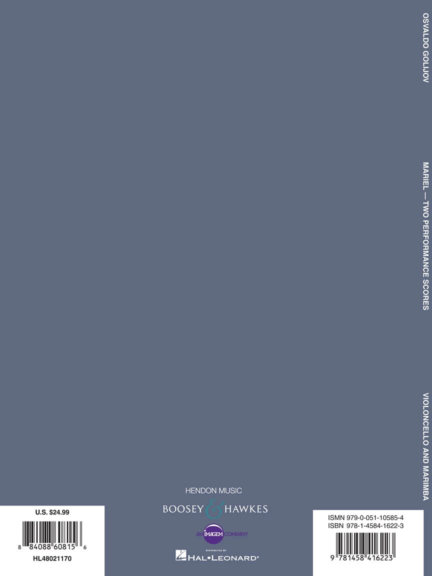 Mariel: Violoncello and Marimba Two Performance Scores, (Paperback)