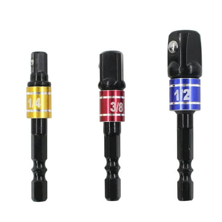 

Tiyuyo 3PCS Drill Socket Adapter Converter Hex Shank to Square Socket Drill Bits