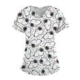 thumbnail image 5 of Camiseta de Snoopy de Estados Unidos para mujer, uniformes de trabajo hospitalarios informales, ropa de trabajo de cuello en V y manga corta, ropa de enfermera de dibujos animados para mujer, 5 of 5
