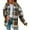 Khaki, variant on Warm Winter Coats For Women Long Sleeve Button Down Plaid Shirts Flannel Hooded Shacket Hoodie Zip Up Jacket Ladies