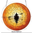 thumbnail image 3 of Acrylic Suncatcher Puzzle, Colorful Sunset Canoe Silhouette Stained Glass Window Hanging Panel, 8 Inch Home Decor, Ideal Mother's Day & Birthday Gifts for Mom, Grandma, Women & Wife, 3 of 9