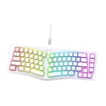 thumbnail image 2 of Teclado ergonómico para juegos con cable USB con retroiluminación arcoíris blanco, 2 of 9