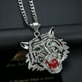 thumbnail image 4 of NEGS Roaring Tiger Head Pendant Punk Rock Stainless Steel Necklace, 24'' 7mm Chain for Men Women Hip Hop Gift, 4 of 8